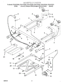 03 - Manifold parts for Whirlpool Range SF377PEGZ5 from AppliancePartsPros.com