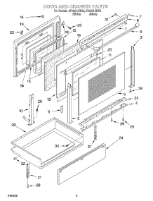 03 - Door And Drawer parts for Whirlpool Range GR450LXHQ0 from AppliancePartsPros.com