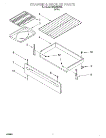 05 - Drawer And Broiler parts for Whirlpool Range SF350BEGW5 from AppliancePartsPros.com
