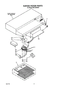 02 - Section parts for Whirlpool Hood RH2724XXW0 from AppliancePartsPros.com