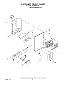 08 - Dispenser Front Parts parts for Whirlpool Refrigerator WSF26D2EXY02 from AppliancePartsPros.com