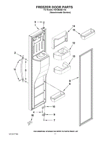 07 - Freezer Door Parts parts for Whirlpool Refrigerator WSF26D2EXY02 from AppliancePartsPros.com