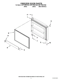 04 - Freezer Door Parts parts for Whirlpool Refrigerator WRT779RWYM00 from AppliancePartsPros.com