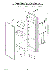 06 - Refrigerator Door Parts parts for Whirlpool Refrigerator ED5LVAXWQ02 from AppliancePartsPros.com