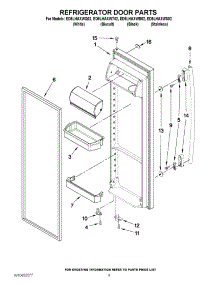 06 - Refrigerator Door Parts parts for Whirlpool Refrigerator ED5LHAXWT02 from AppliancePartsPros.com