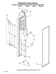 07 - Freezer Door Parts parts for Whirlpool Refrigerator ED5LHAXWT02 from AppliancePartsPros.com