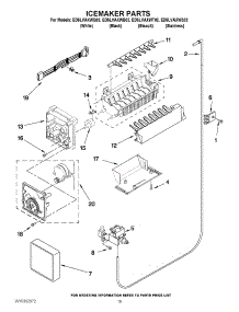 12 - Icemaker Parts parts for Whirlpool Refrigerator ED5LVAXWB02 from AppliancePartsPros.com