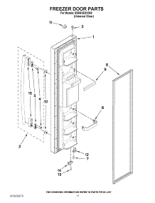 07 - Freezer Door Parts parts for Whirlpool Refrigerator ED5GVEXVD05 from AppliancePartsPros.com