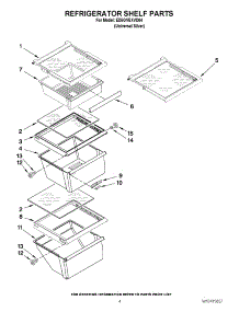 03 - Refrigerator Shelf Parts parts for Whirlpool Refrigerator ED5GVEXVD04 from AppliancePartsPros.com