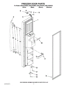 07 - Freezer Door Parts parts for Whirlpool Refrigerator ED5LVAXWS02 from AppliancePartsPros.com
