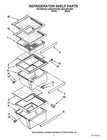 03 - Refrigerator Shelf Parts parts for Whirlpool Refrigerator ED5VHEXVQ04 from AppliancePartsPros.com