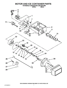 05 - Motor And Ice Container Parts parts for Whirlpool Refrigerator ED5VHEXVQ04 from AppliancePartsPros.com