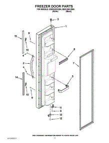 07 - Freezer Door Parts parts for Whirlpool Refrigerator ED5VHEXVQ04 from AppliancePartsPros.com