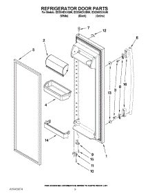 06 - Refrigerator Door Parts parts for Whirlpool Refrigerator ED2SHEXXB00 from AppliancePartsPros.com