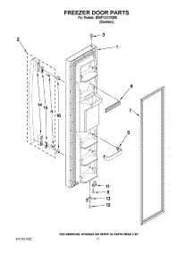 07 - Freezer Door Parts parts for Whirlpool Refrigerator ED5FVGXWS05 from AppliancePartsPros.com