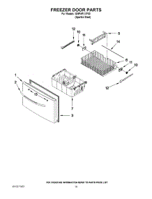 10 - Freezer Door Parts parts for Whirlpool Refrigerator GI6FARXXF00 from AppliancePartsPros.com