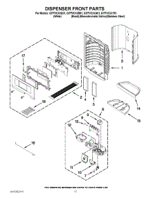 09 - Dispenser Front Parts parts for Whirlpool Refrigerator GI7FVCXXA01 from AppliancePartsPros.com