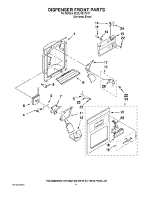 08 - Dispenser Front Parts parts for Whirlpool Refrigerator ED2LHEXTD11 from AppliancePartsPros.com
