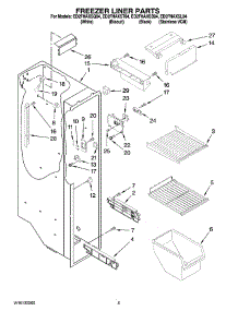 04 - Freezer Liner Parts parts for Whirlpool Refrigerator ED2FHAXSL04 from AppliancePartsPros.com