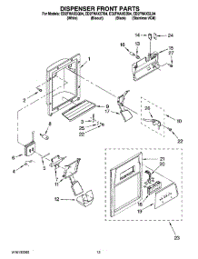 08 - Dispenser Front Parts parts for Whirlpool Refrigerator ED2FHAXSL04 from AppliancePartsPros.com