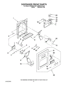 08 - Dispenser Front Parts parts for Whirlpool Refrigerator ED5NHGXVQ01 from AppliancePartsPros.com
