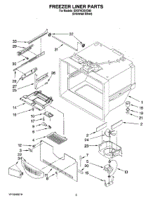 02 - Freezer Liner Parts parts for Whirlpool Refrigerator GX5FHDXVD00 from AppliancePartsPros.com