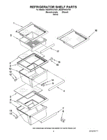 03 - Refrigerator Shelf Parts parts for Whirlpool Refrigerator 8ED2FHKXVA01 from AppliancePartsPros.com