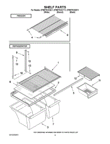 05 - Shelf Parts parts for Whirlpool Refrigerator ET8WTKXKB11 from AppliancePartsPros.com