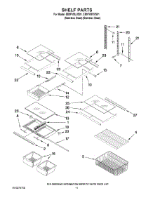 06 - Shelf Parts parts for Whirlpool Refrigerator EB9FVBRVS01 from AppliancePartsPros.com