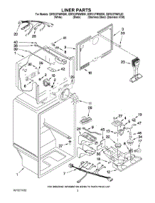02 - Liner Parts parts for Whirlpool Refrigerator G9RXXFMWQ00 from AppliancePartsPros.com