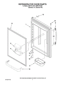 05 - Refrigerator Door Parts parts for Whirlpool Refrigerator EB9FVHRVS01 from AppliancePartsPros.com