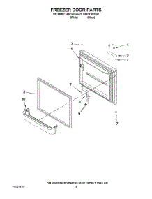 05 - Freezer Door Parts parts for Whirlpool Refrigerator EB9FVBXVB01 from AppliancePartsPros.com