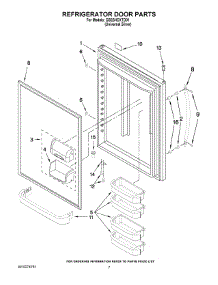 05 - Refrigerator Door Parts parts for Whirlpool Refrigerator GB2SHDXTD01 from AppliancePartsPros.com
