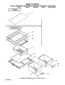 05 - Shelf Parts parts for Whirlpool Refrigerator W8RXNGFWL00 from AppliancePartsPros.com