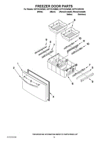 10 - Freezer Door Parts parts for Whirlpool Refrigerator GI7FVCXWB00 from AppliancePartsPros.com