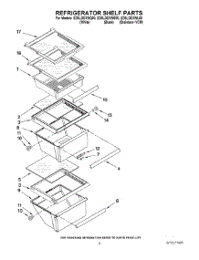 03 - Refrigerator Shelf Parts parts for Whirlpool Refrigerator ED5LDEXWL00 from AppliancePartsPros.com