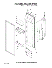 06 - Refrigerator Door Parts parts for Whirlpool Refrigerator ED5LDEXWL00 from AppliancePartsPros.com