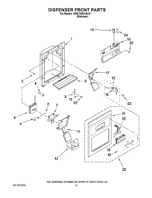 08 - Dispenser Front Parts parts for Whirlpool Refrigerator BRS70ERANA01 from AppliancePartsPros.com