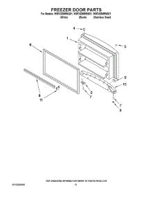 07 - Freezer Door Parts parts for Whirlpool Refrigerator W9RXEMMWB01 from AppliancePartsPros.com