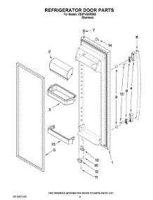 06 - Refrigerator Door Parts parts for Whirlpool Refrigerator ED5FVGXWS00 from AppliancePartsPros.com