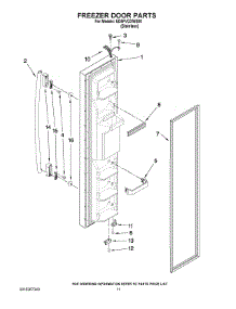 07 - Freezer Door Parts parts for Whirlpool Refrigerator ED5FVGXWS00 from AppliancePartsPros.com
