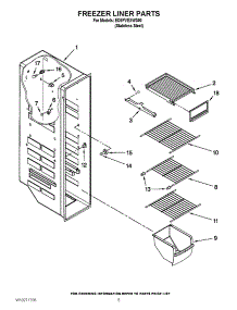 04 - Freezer Liner Parts parts for Whirlpool Refrigerator ED5PVEXWS00 from AppliancePartsPros.com