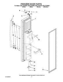 07 - Freezer Door Parts parts for Whirlpool Refrigerator ED5LVAXWB00 from AppliancePartsPros.com