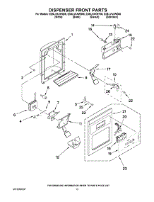 08 - Dispenser Front Parts parts for Whirlpool Refrigerator ED5LVAXWQ00 from AppliancePartsPros.com