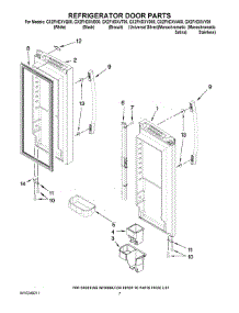 05 - Refrigerator Door Parts parts for Whirlpool Refrigerator GX2FHDXVB00 from AppliancePartsPros.com
