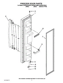 07 - Freezer Door Parts parts for Whirlpool Refrigerator ED2DHEXWB00 from AppliancePartsPros.com