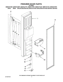 07 - Freezer Door Parts parts for Whirlpool Refrigerator GS6NHAXVK03 from AppliancePartsPros.com