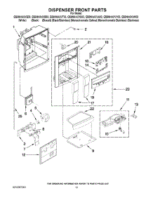 08 - Dispenser Front Parts parts for Whirlpool Refrigerator GS6NHAXVQ03 from AppliancePartsPros.com