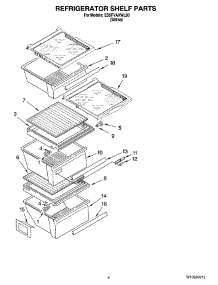 03 - Refrigerator Shelf Parts parts for Whirlpool Refrigerator ED5FVAXWL00 from AppliancePartsPros.com