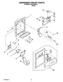 08 - Dispenser Front Parts parts for Whirlpool Refrigerator ED5FVAXWL00 from AppliancePartsPros.com